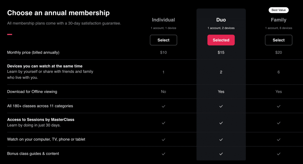 Masterclass Pricing Plan- Mindvalley vs MasterClass