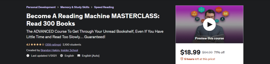 Become A Reading Machine by Udemy- Speed Reading Course